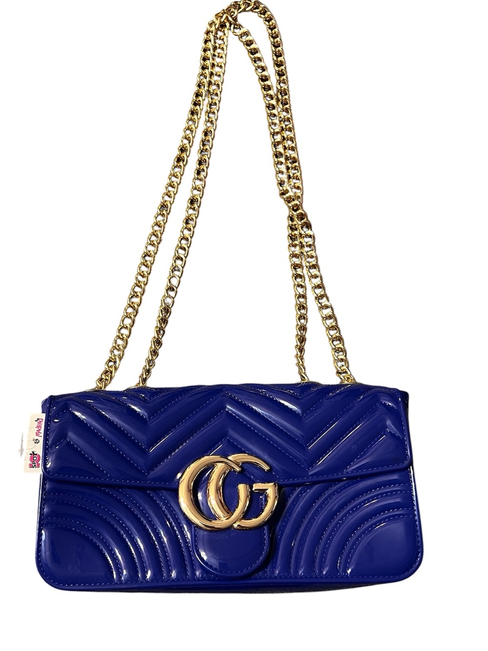 Madrag Royal Blue Glossy Quilted Bag – NEW With Tag